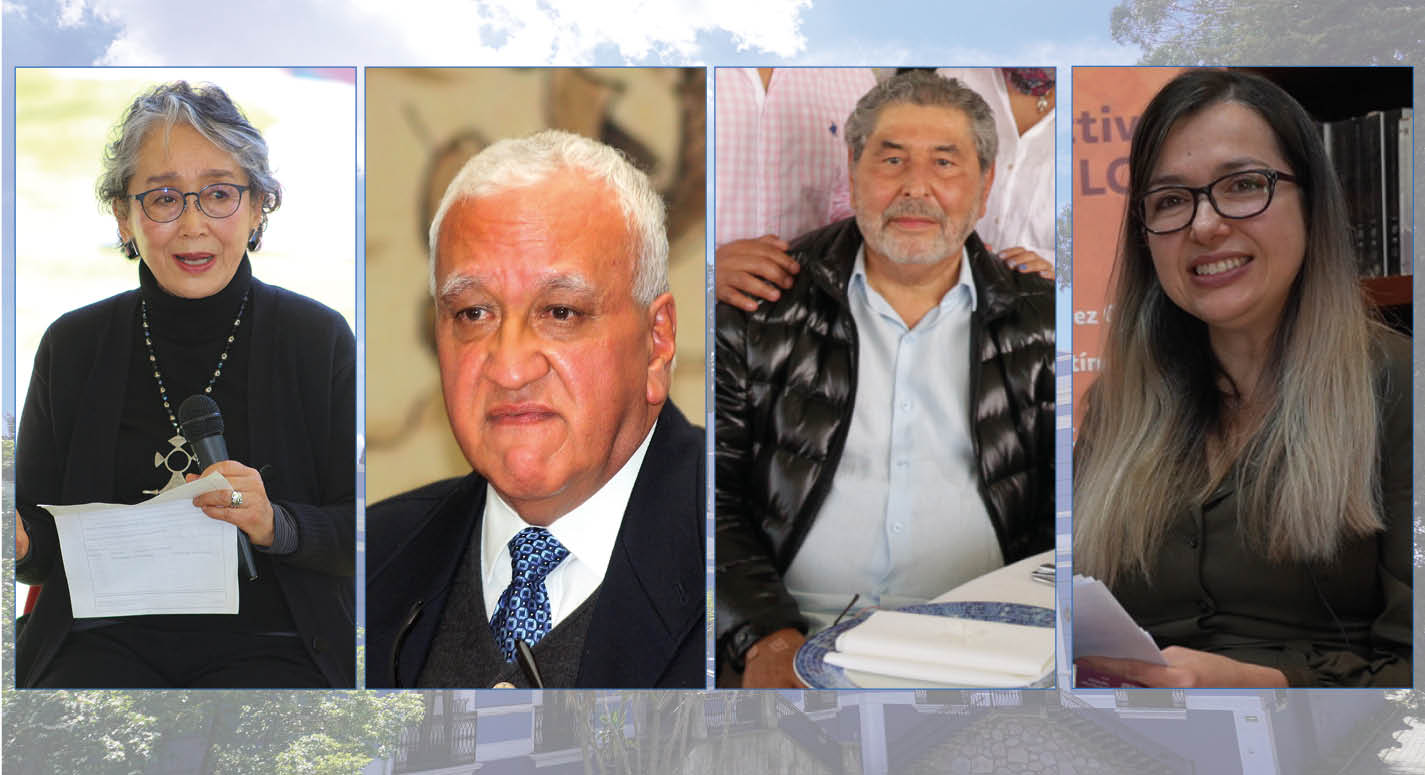 Henio Millán, Yoko Sugiura y Manuel González Oropeza, de El Colegio Mexiquense, investigadores nacionales eméritos